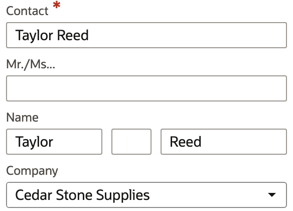Taylor Reed is associated with the Cedar Stone Supplies vendor.