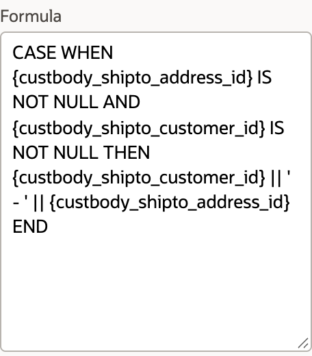 Formula requires both captured IDs before concatenation.