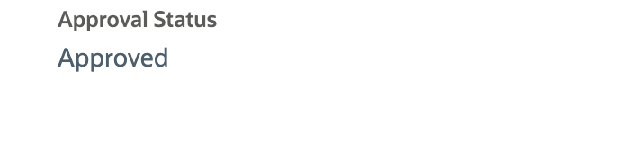 The external approval page now shows Approval Status Approved.