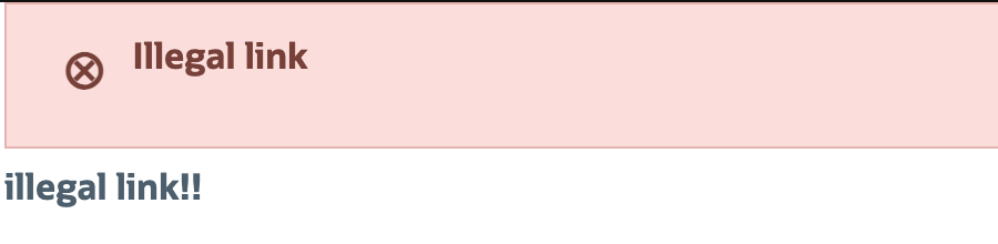 The changed approval URL returns Illegal link and illegal link!!.