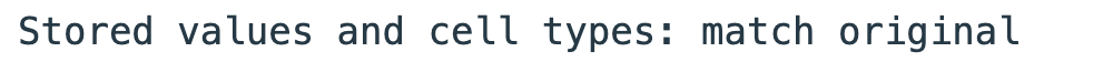Independent validator states stored values and cell types match the original.