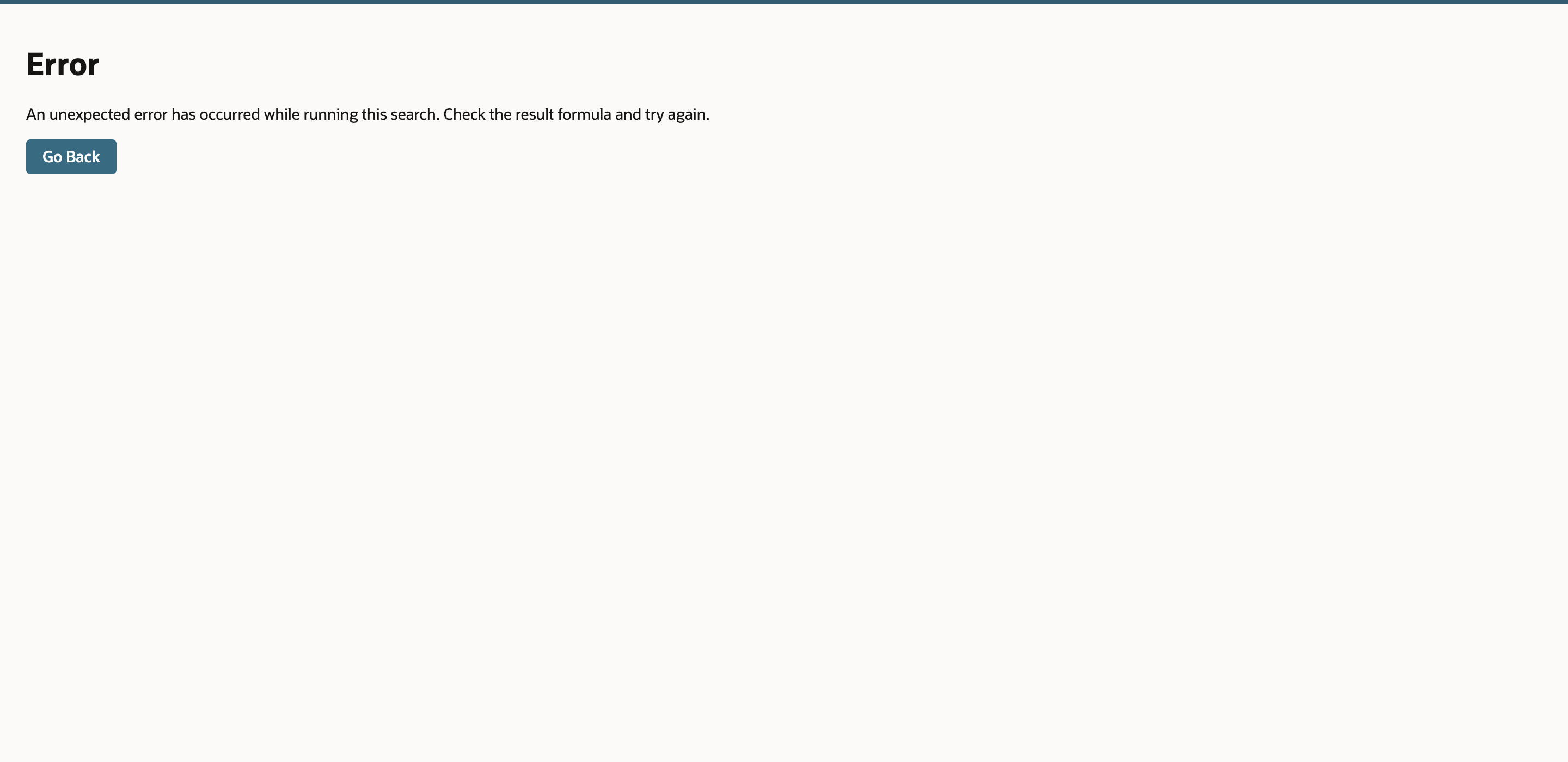 The grouped saved search shows an unexpected error and instructs the user to check the result formula.