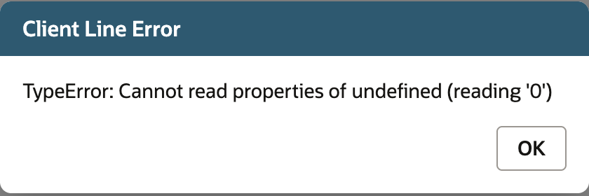 The caught client error appears over the empty LIST form.