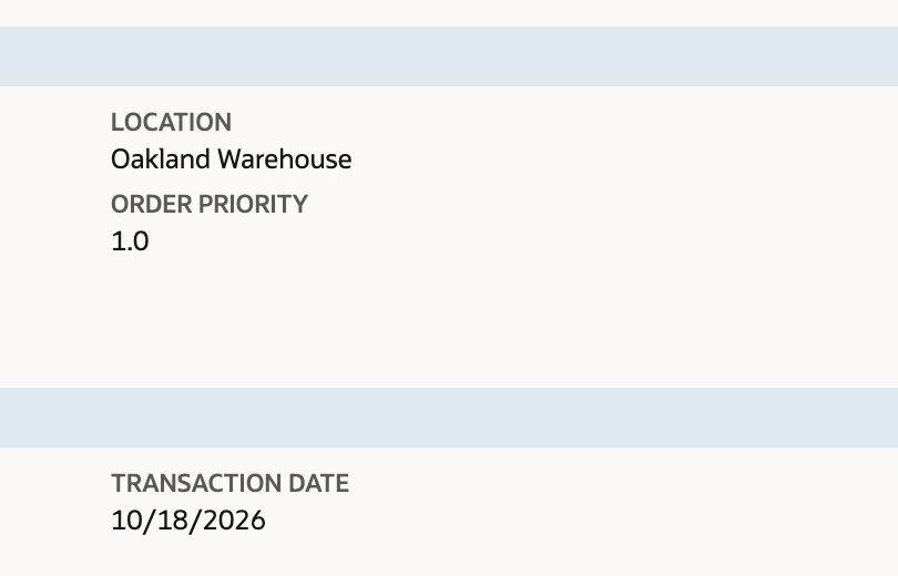 Order Reservation fields showing Oakland Warehouse and Transaction Date 10/18/2026