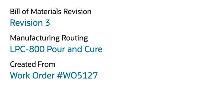 The Work Order Issue form with an arrow pointing at Created From, Work Order #WO5127.
