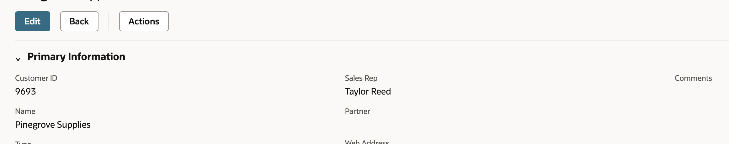 The excluded customer retains Taylor Reed.