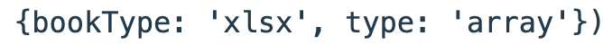 The local client handler builds an Items worksheet and requests XLSX output.