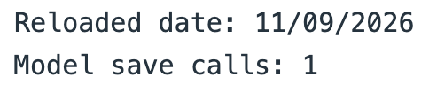 One save call changes the isolated model’s fresh readback to November 9.