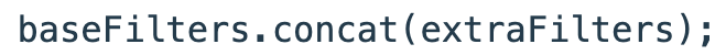 concat creates a new array without attaching it to itemSearch.filters.
