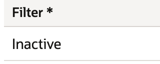 The saved definition retains only Inactive is false; runtime filters were not saved.