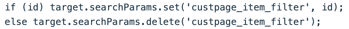 The edited source uses custpage_item_filter; the full image still shows the prior request trace until the next rerun.