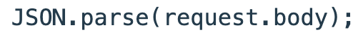 The Suitelet example explicitly parses raw request.body as JSON.