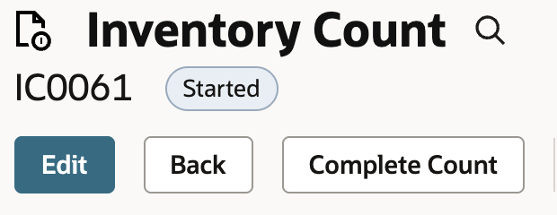 Inventory Count IC0061 has Started status