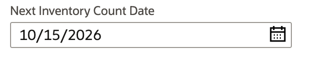 Next Inventory Count Date is October 15, 2026