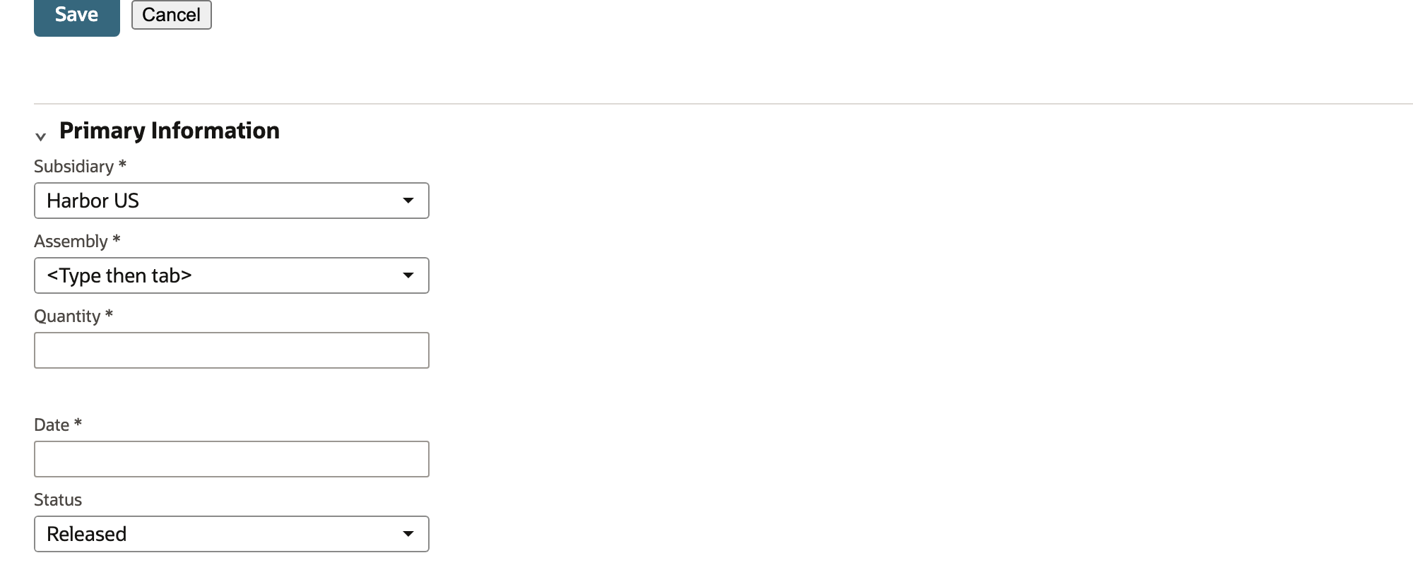 Select the production subsidiary.