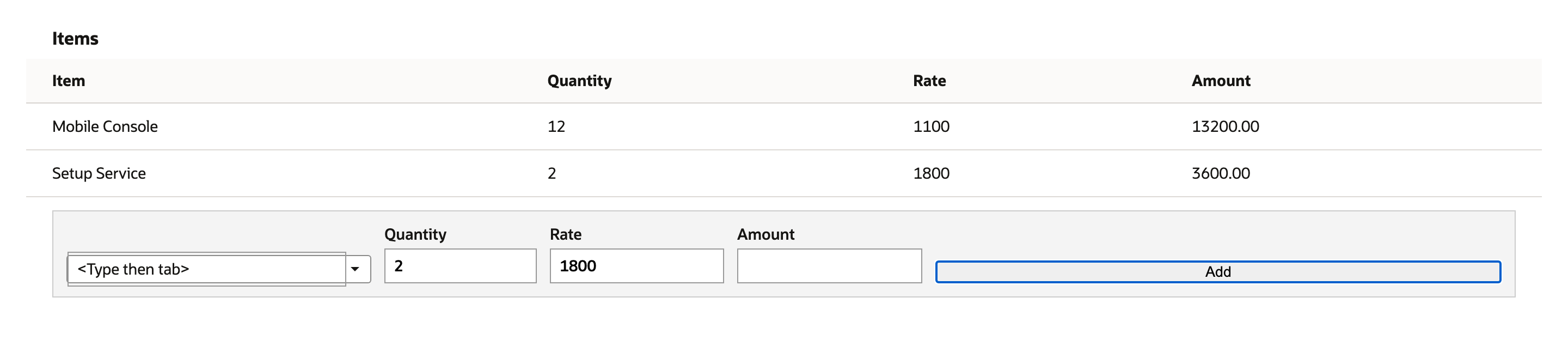 Both proposed items are visible on the opportunity form with their calculated line amounts.