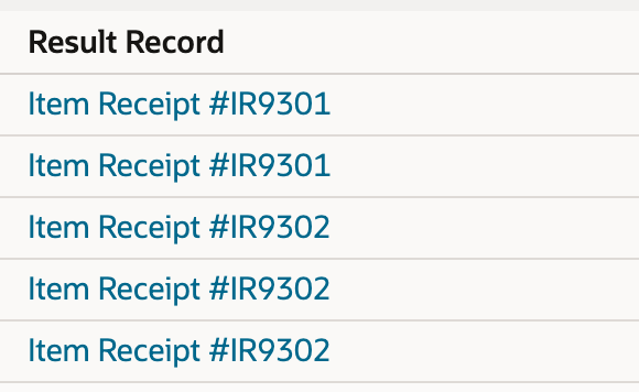 Result Record links twice to IR9301 and three times to IR9302.