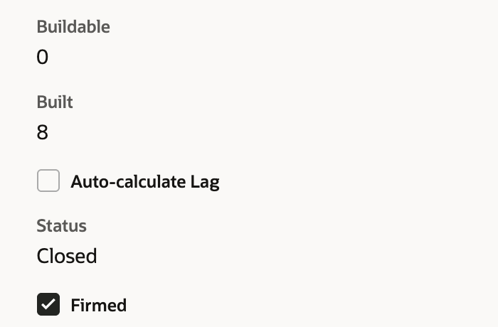 Work order WO2104 with status Closed, Quantity 14, Built 8 and Buildable 0, and an action bar with Edit, Back, Print BOM, Cost Variance Analysis and Actions