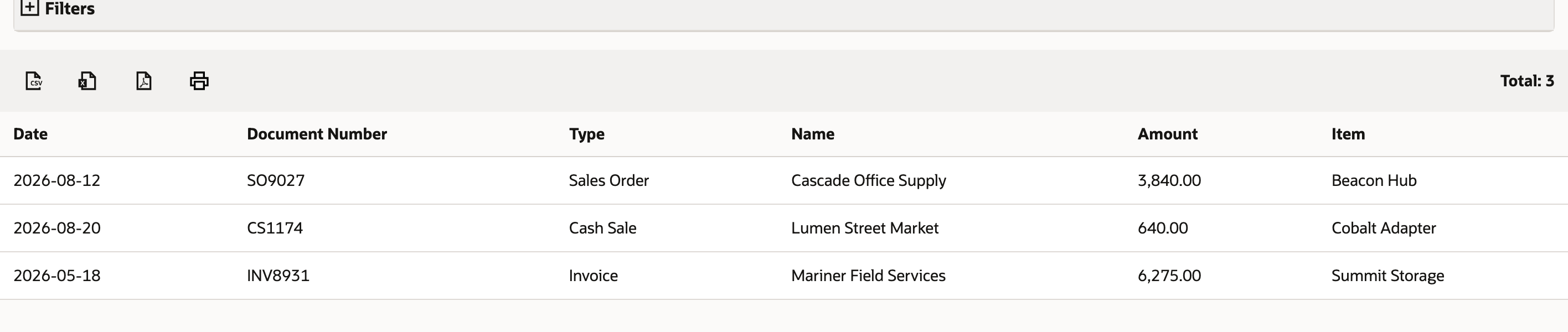 The final preview retains three qualifying lines and excludes Aster Rack Server.