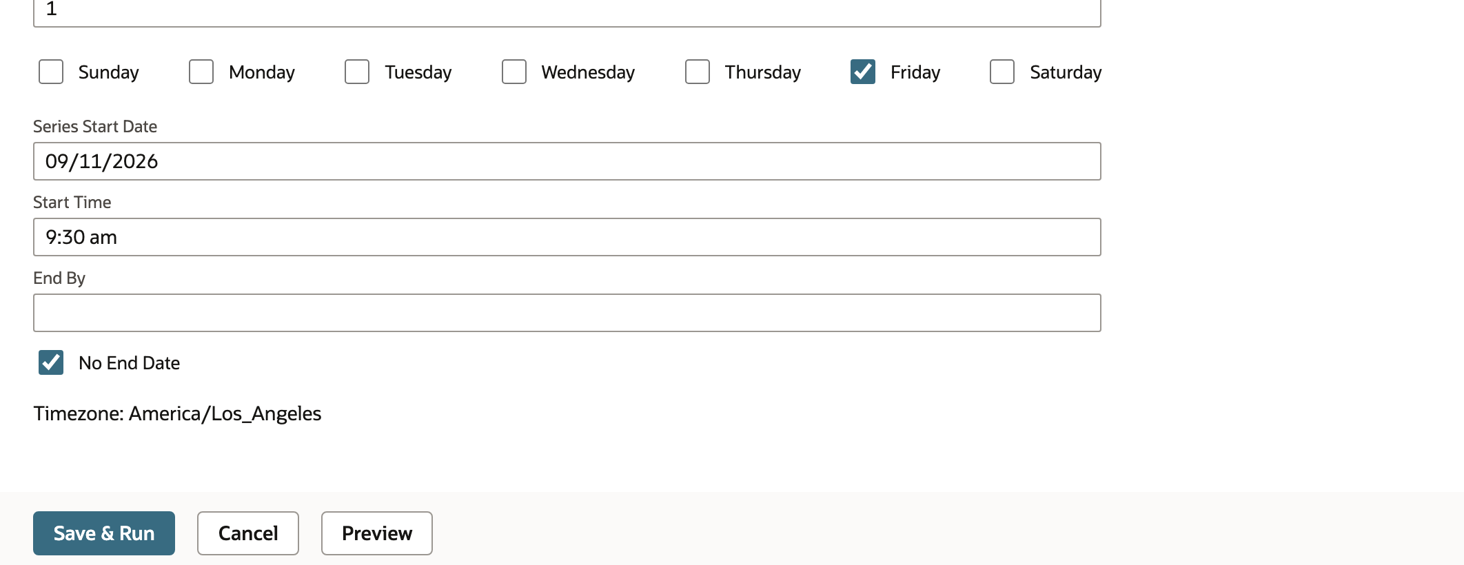 The reopened search retains its Friday schedule.