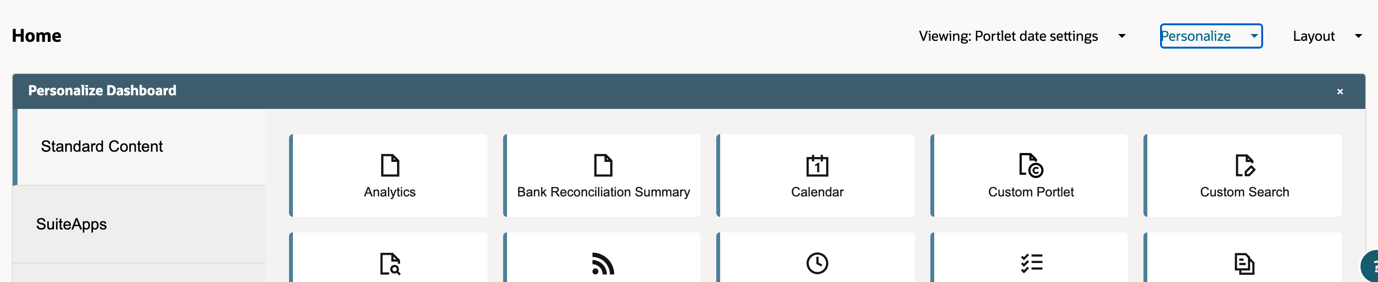 Add Custom Search from the Personalize Dashboard panel.