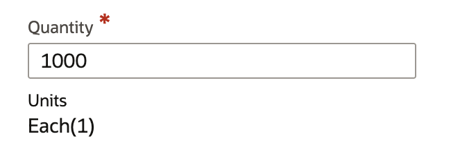 The work order edit form with Quantity changed to 1000