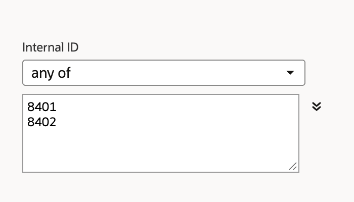 The Internal ID selector contains resolved transaction IDs 8401 and 8402.