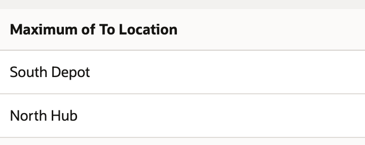 To Location values: South Depot then North Hub.