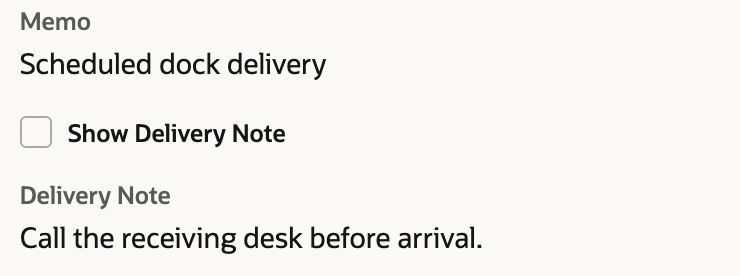 The saved checkbox is clear while the instruction remains stored on the order.