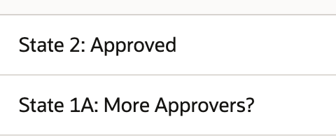 State 2 Approved follows the final State 1A More Approvers visit.