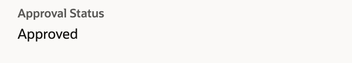 The same saved custom review now shows Approval Status Approved.