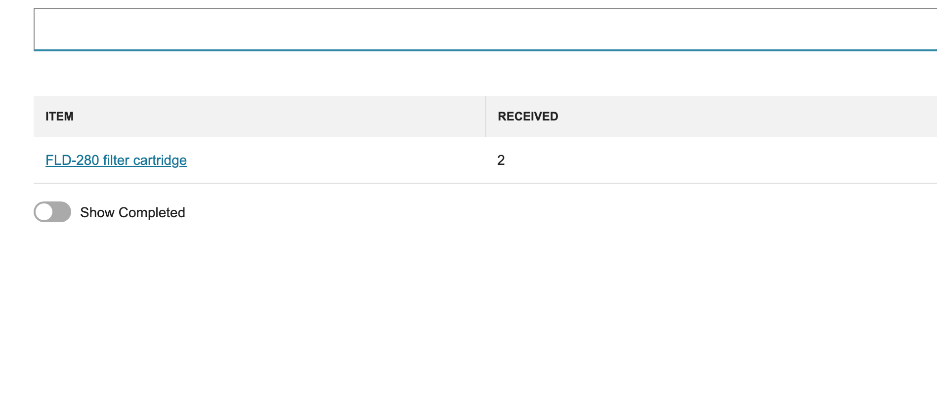 Check the received and remaining quantities on the purchase-order line.